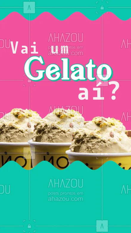 posts, legendas e frases de gelados & açaiteria para whatsapp, instagram e facebook: Que tal um gelato para deixar o seu dia mais feliz?! Temos sabores variados!
 #ahazoutaste #gelato  #gelados #sorvete #sorveteria #icecream #artesanal