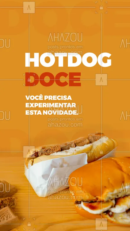 posts, legendas e frases de doces, salgados & festas, hot dog  para whatsapp, instagram e facebook: Nosso hotdog doce é risco de se apaixonar na certa.
Experimente.
#ahazoutaste #hotdogdoce #hotdog  #hotdoggourmet  #cachorroquente  #food 