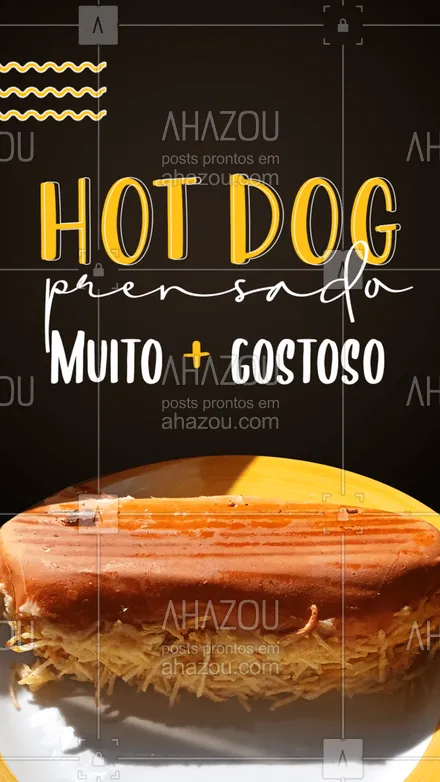 posts, legendas e frases de hot dog  para whatsapp, instagram e facebook: Esse é um segredo da cozinha, mas o Hot Dog prensado condensa mais o sabor do seu Hot Dog, deixando ele muito mais gostoso. ? #ahazoutaste #hotdog #cachorroquente
