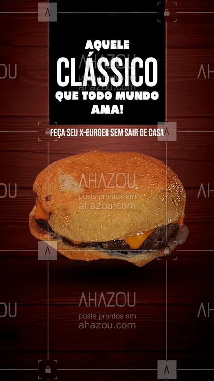 posts, legendas e frases de hamburguer para whatsapp, instagram e facebook: Quem não ama um x-burguer não é mesmo? ? Peça o seu pelo delivery ?? 
#xburger #ahazoutaste  #burgerlovers #burger #delivery #xclassico