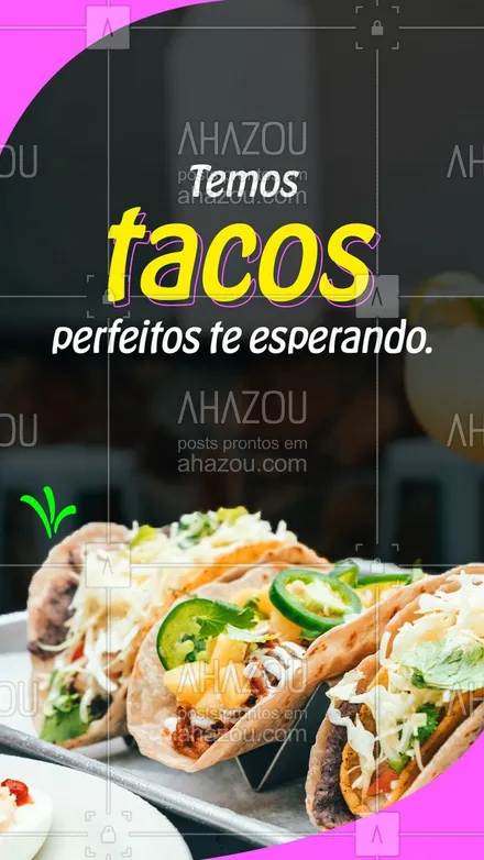 posts, legendas e frases de cozinha mexicana para whatsapp, instagram e facebook: Para você que não abre mão da crocância, a boa pedida são nossos tacos mexicanos.
Se encante em cada mordida.
#ahazoutaste  #cozinhamexicana  #vivamexico  #texmex  #comidamexicana #tacos