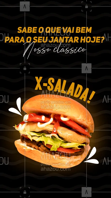 posts, legendas e frases de hamburguer para whatsapp, instagram e facebook: Que tal aproveitar para pedir o nosso clássico delicioso x-salada? Entre em contato e peça já o seu! #hamburgueriaartesanal #hamburgueria #burgerlovers #ahazoutaste #burger #artesanal #xsalada #x-salada