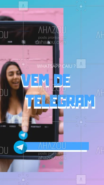 posts, legendas e frases de posts para todos para whatsapp, instagram e facebook: Calma! Sem pânico. Estamos atendendo pelo Telegram: (contato do Telegram)

#Telegram #WhatsAppCaiu #Comunicado #Ahazou 
