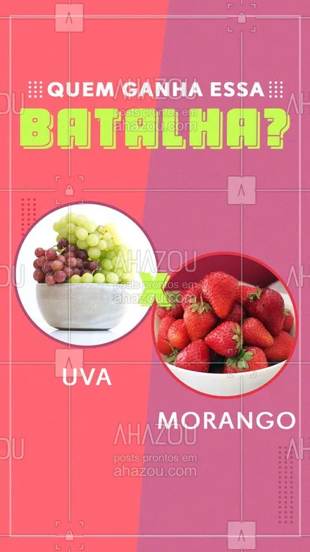 posts, legendas e frases de hortifruti para whatsapp, instagram e facebook: E aí galera? Qual vocês preferem? ??#frutas #enquete #AhazouTaste #gastronomia #morango #uva