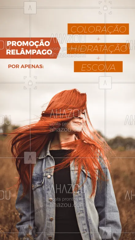 posts, legendas e frases de cabelo para whatsapp, instagram e facebook: Aproveite esta super promo incrível para ficar ainda mais linda! ? Agende agora o seu horário! #hidratacao #escova #ahazou #coloracao #cabelo #cabeleireiro