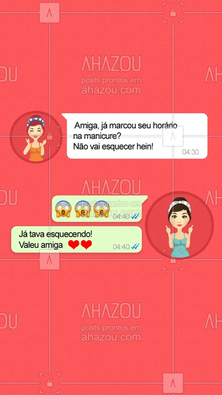 posts, legendas e frases de manicure & pedicure para whatsapp, instagram e facebook: Amiga é pra essas coisas, né? ? Marca aqui aquela sua amiga que sempre te lembra das coisas importantes! #manicure #ahazou #ahazoumanicure #unhas