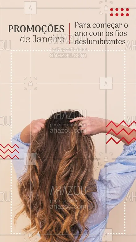 posts, legendas e frases de cabelo para whatsapp, instagram e facebook: Comece o ano revelando todo o poder dos seus cabelos! ? Agende agora o seu horário para o mês de Janeiro! ? #janeiro #agenda #ahazou #cabelo #cabeleireiro #promocao