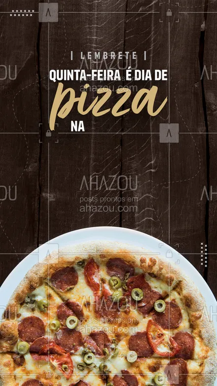 posts, legendas e frases de pizzaria para whatsapp, instagram e facebook: Pizza combina com qualquer momento da sua vida! Venha saborear nossas pizzas e conhecer a textura de uma legítima massa caseira! E aí, qual é a pedida de hoje? 


#ahazoutaste #editaveisahz #pizzaria  #pizzalovers  #pizzalife  #pizza 
