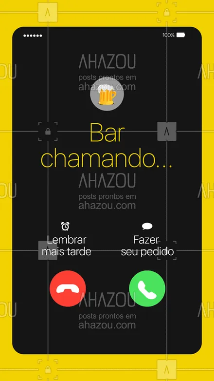 posts, legendas e frases de bares para whatsapp, instagram e facebook: Alô, tem alguém te ligando! Tá na hora de fazer seu pedido ? #bares #ahazoutaste #bar
