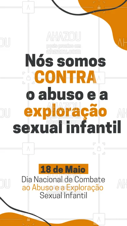 posts, legendas e frases de posts para todos para whatsapp, instagram e facebook: Junte-se a nós nessa causa. ? #18Maio #CombateExploraçãoSexualInfantil #LutaContraAbusoInfantil #Ahazou #MaioLaranja
