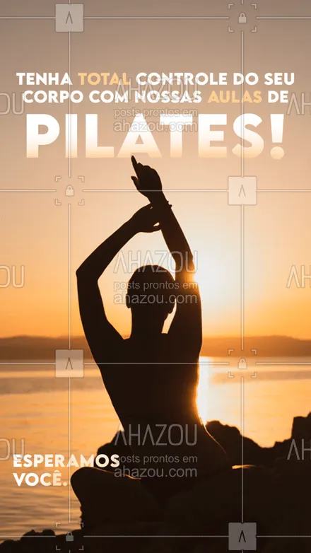posts, legendas e frases de pilates para whatsapp, instagram e facebook: O pilates te proporciona consciência corporal! Vem fazer aulas!
#AhazouSaude #aulapilates #flexibilidade  #pilates  #pilatesbody  #pilateslovers 