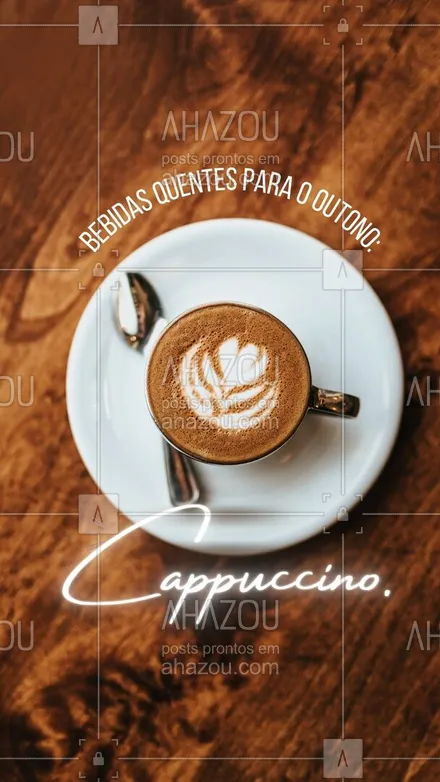posts, legendas e frases de cafés para whatsapp, instagram e facebook: O clásico cappuccino é a boa pedida para este Outono.
Prepara com café expresso e leite, é delicioso.
Peça o seu.

#ahazoutaste #cappuccino  #café  #barista  #cafeteria  #coffee 
