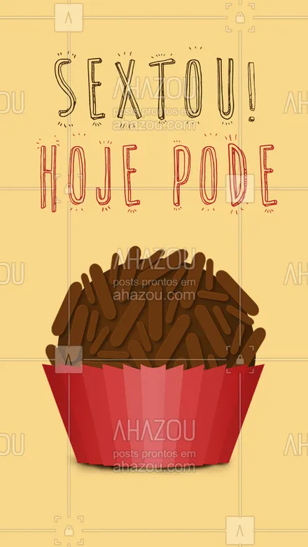 posts, legendas e frases de doces, salgados & festas para whatsapp, instagram e facebook: Sextou: dia de brigadeiro ❤️ #Brigadeiro #ahazoutaste #chocolate #doces