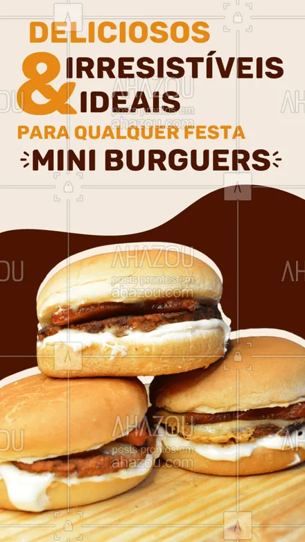 posts, legendas e frases de hamburguer para whatsapp, instagram e facebook: Com os nossos mini burguers, com certeza a sua festa será um arraso! 🤩🍔
#miniburger #ahazoutaste #burger  #burgerlovers  #hamburgueria  #hamburgueriaartesanal 