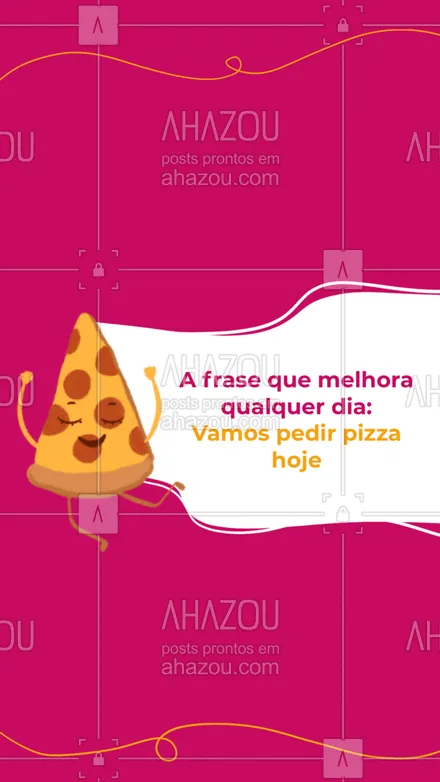 posts, legendas e frases de pizzaria para whatsapp, instagram e facebook: Pizza melhora qualquer dia triste. Aproveite e peça uma hoje. #ahazoutaste #pizza  #pizzalife  #pizzalovers  #pizzaria 