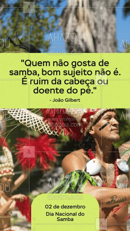posts, legendas e frases de posts para todos para whatsapp, instagram e facebook: E você, gosta de samba ou não é um bom sujeito? 🤣🤣🤣
#samba #diadosamba #ahazou  #motivacionais  #frasesmotivacionais  #quote 