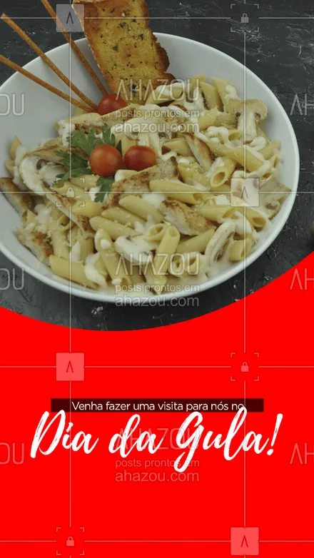 posts, legendas e frases de cozinha italiana para whatsapp, instagram e facebook: Alguém aí falou em comer muita massa neste Dia da Gula? 🍝 #comidaitaliana #cozinhaitaliana #italy #massas #pasta #restauranteitaliano