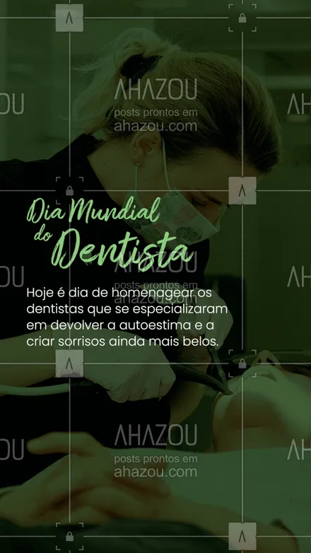 posts, legendas e frases de odontologia para whatsapp, instagram e facebook: É graças aos dentistas que podemos nos livrar das dores de dentes, sorrir sem ter medo e ter uma vida mais saudável! Parabéns pelo seu dia. #AhazouSaude #bemestar  #odonto  #odontologia  #saude  #diamundialdodentista