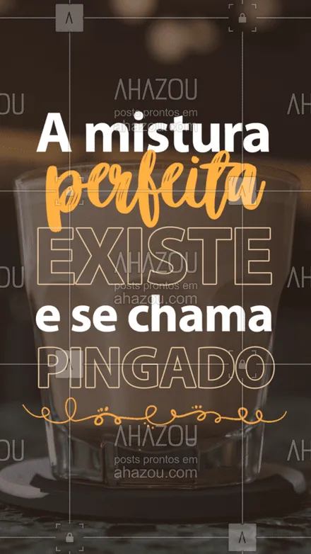 posts, legendas e frases de cafés para whatsapp, instagram e facebook: O pingado é uma bebida composta por leite quente e um pouco de café, ou um "Pingado" de café, por isso do nome. Bastante popular no Brasil, essa bebida não pode faltar em um bom café da manhã. #ahazoutaste #pingado #cafecomleite
