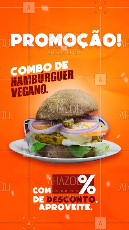 posts, legendas e frases de hamburguer para whatsapp, instagram e facebook: Preparamos essa promoção especial para você matar a fome de comer um hamburgão vegano! Peça já o seu.  #ahazoutaste #vegano #vegetariano  #artesanal  #burger  #burgerlovers  #hamburgueria  #hamburgueriaartesanal 