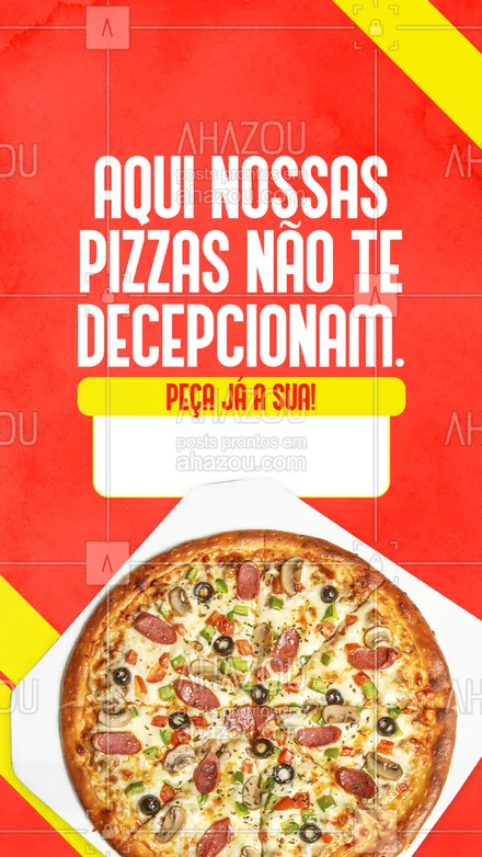 posts, legendas e frases de pizzaria para whatsapp, instagram e facebook:  Nossos clientes comeram e aprovaram. Que tal vir pedir a sua e se apaixonar também? 🍕 #ahazoutaste #pizza  #pizzalovers  #pizzaria 