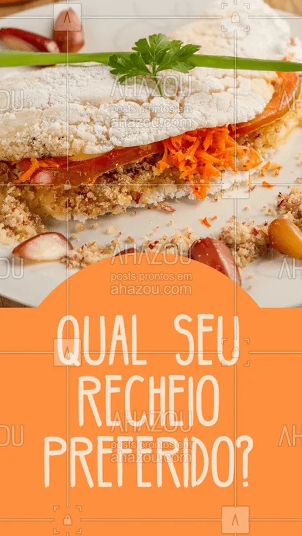 posts, legendas e frases de comidas variadas para whatsapp, instagram e facebook: Me conta qual o recheio de tapioca que você mais gosta! ? #tapioca #ahazoutaste #gastronomia