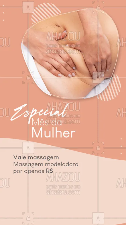 posts, legendas e frases de massoterapia para whatsapp, instagram e facebook: Aproveite nossa promoção especial do Mês da Mulher! #AhazouSaude #massagem #massoterapia #promoção#mesdamulher 