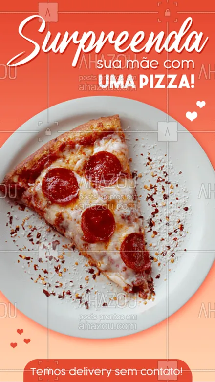 posts, legendas e frases de pizzaria para whatsapp, instagram e facebook: Acerte em cheio na comemoração: todo mundo ama pizza! Peça pelo delivery e aproveite o dia das mães para escolher o sabor preferido dela para uma noite especial! ???

#ahazou #gastronomia #comidaitaliana #pizza #diadasmaes #mae #mom #todomundoamapizza #queropizza #especial #taste #delivery #deliverysemcontato