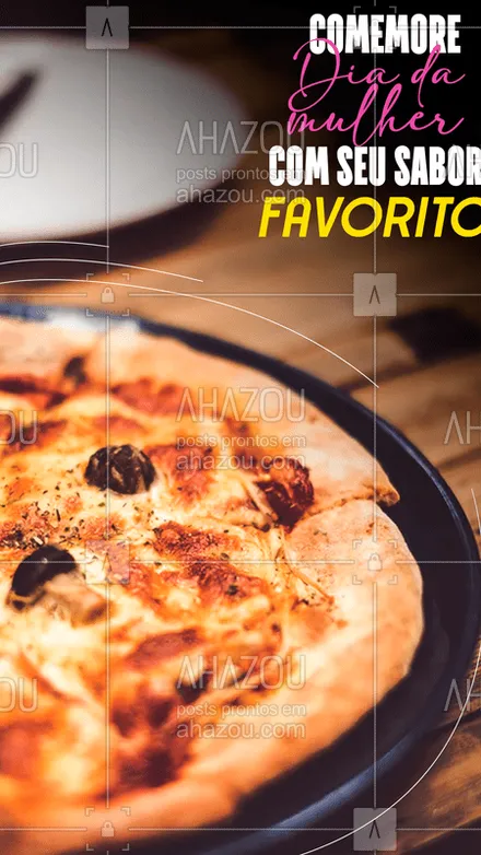 posts, legendas e frases de pizzaria para whatsapp, instagram e facebook: Nosso cardápio é recheado de sabores para sua comemoração ser inesquecível. ?

#Diadamulher #Promoção #Pizza #Ahazou