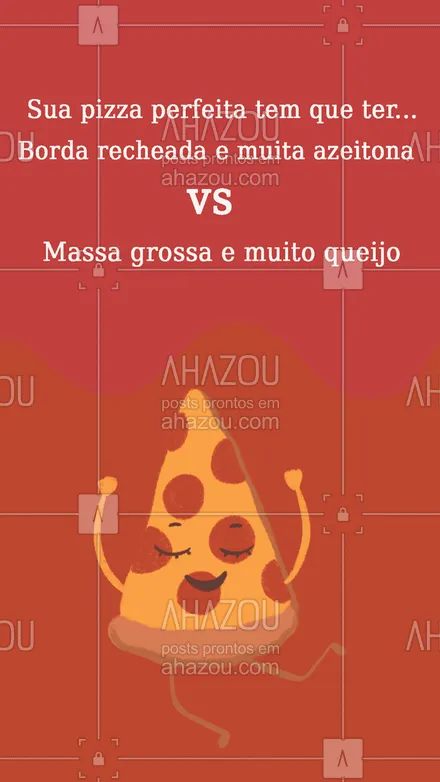 posts, legendas e frases de pizzaria para whatsapp, instagram e facebook: Pra você, quem ganha essa disputa? Conta aqui pra gente! 😋🥰 #ahazoutaste #pizza  #pizzalife  #pizzalovers  #pizzaria 
