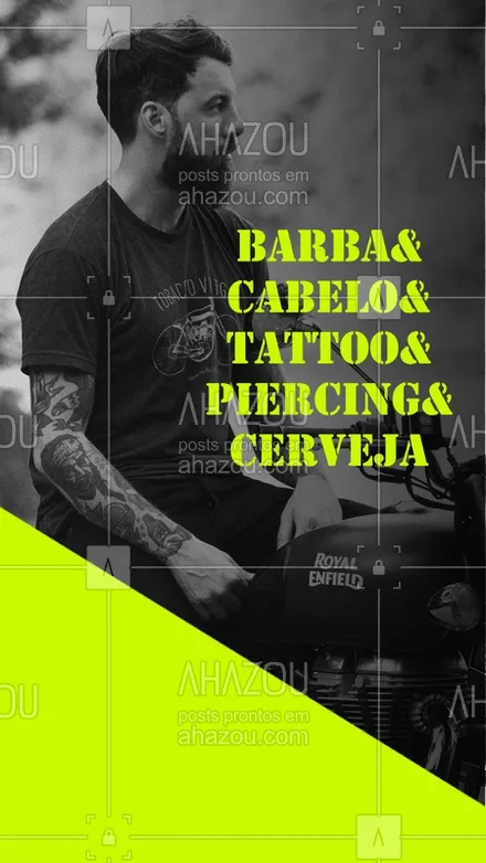 posts, legendas e frases de barbearia para whatsapp, instagram e facebook: Venha conhecer a barbearia mais completa da região! #barbeiro #ahazou #barbearia #tattoos #piercing