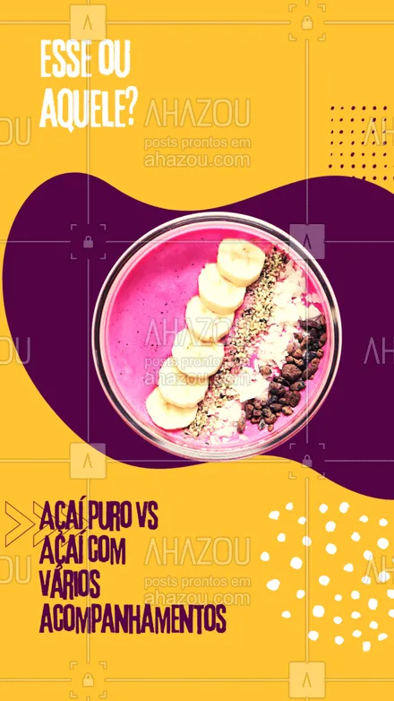 posts, legendas e frases de gelados & açaiteria para whatsapp, instagram e facebook: Quando o assunto é aquele açaí de qualidade, de que lado você está? 😋🤩
#ahazoutaste #açaíteria  #açaí  #gelados  #cupuaçú 