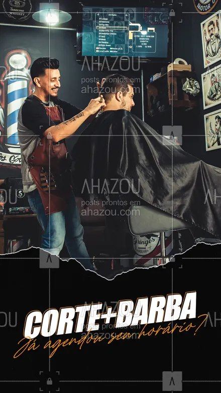 posts, legendas e frases de barbearia para whatsapp, instagram e facebook: Não deixe de cortar seu cabelo e fazer a barba essa semana! Se você ainda não agendou seu horário para corre porque já estamos com a agenda quase lotada! #AhazouBeauty #barba #barbearia #barbeiro #barbeiromoderno #barbeirosbrasil #barber #barberLife #barberShop #barbershop #brasilbarbers #cuidadoscomabarba