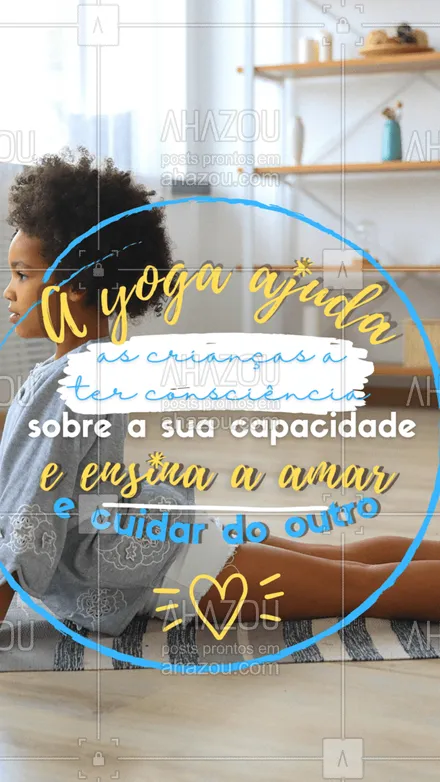 posts, legendas e frases de yoga para whatsapp, instagram e facebook: A yoga ensina a viver em sociedade, a disciplica de ter paciência, amor e compaixão é levada para o dia-a-dia da criança.?

 #AhazouSaude #yoga #yogainfantil #beneficios #dicas #sentimentos #kids #yogakids #emocoes #consciencia