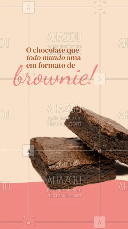 posts, legendas e frases de doces, salgados & festas, confeitaria para whatsapp, instagram e facebook: Está preparado para adoçar o seu dia com um delicioso Brownie? 😋 
#brownie #browniedechocolate #ahazoutaste  #confeitaria  #confeitariaartesanal  #doces 