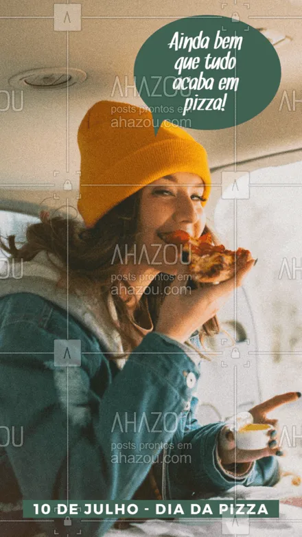posts, legendas e frases de pizzaria para whatsapp, instagram e facebook: Hoje o dia é ESPECIAL! Dia daquela que a gente ama: a pizza ?❤️ #pizza #ahazoutaste #pizzaria #diadapizza