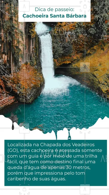posts, legendas e frases de agências & agentes de viagem para whatsapp, instagram e facebook: Essa cachoeira é perfeita para quem quer curtir a natureza e tirar fotos incríveis para guardar de recordação! #cachoeira #turismo #AhazouTravel #viajar #viagempelobrasil #viagem #dica #AhazouTravel 