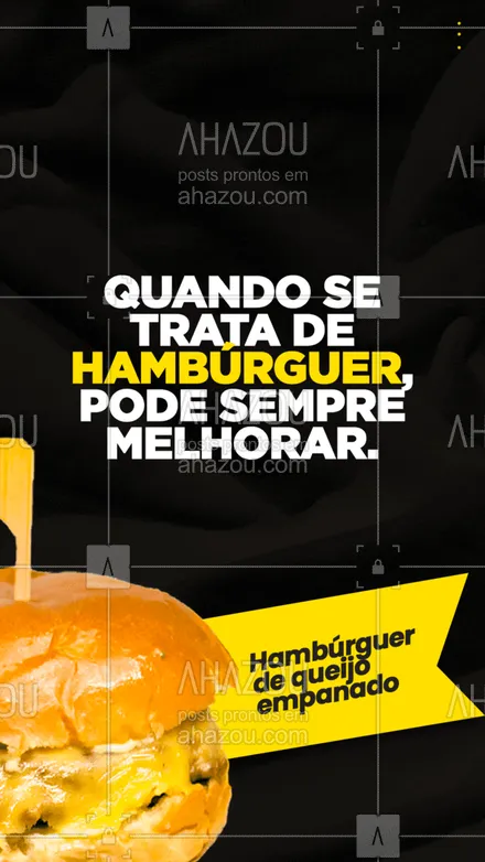 posts, legendas e frases de hamburguer para whatsapp, instagram e facebook: Se tratando de hambúrguer, não tem opção ruim! Peça já o seu. #burger #queijoempanado #ahazoutaste #hamburgueriaartesanal #hamburgueria 