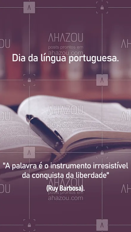 posts, legendas e frases de ensino particular & preparatório, línguas estrangeiras para whatsapp, instagram e facebook: Com a palavra, chegamos onde queremos e nos comunicamos da forma que acharmos melhor.
Feliz Dia da Língua Portuguesa.
#Frases #AhazouEdu #Portugues