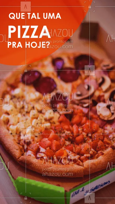 posts, legendas e frases de pizzaria para whatsapp, instagram e facebook: Já pediu sua pizza de hoje? Aproveite! #pizzaria #ahazou #pizza #alimentaçao #comida