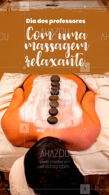 posts, legendas e frases de massoterapia para whatsapp, instagram e facebook: Pensando neste dia especial preparamos uma super promoção para você relaxar. ?‍♀️?‍♂️ Agende já seu horário!?
 #AhazouSaude  #massoterapia #relax #massoterapeuta #massagem #quickmassage #diadosprofessores #promoção
