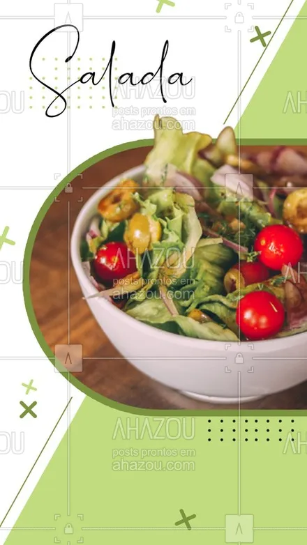 posts, legendas e frases de saudável & vegetariano para whatsapp, instagram e facebook: Para te ajudar a ser mais saudável agora nós temos vários tipos de salada ? venha conferir #Salada #Saudavel #Ahazou 