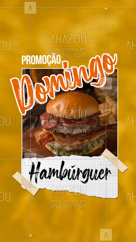 posts, legendas e frases de hamburguer para whatsapp, instagram e facebook: Hoje é Domingão e tem promoção especial pra vocês! Hambúrguer por apenas XXX 

Termine o fim de semana com essa delícia! ? #hamburguer #ahazoutaste #promoção #hamburgueria