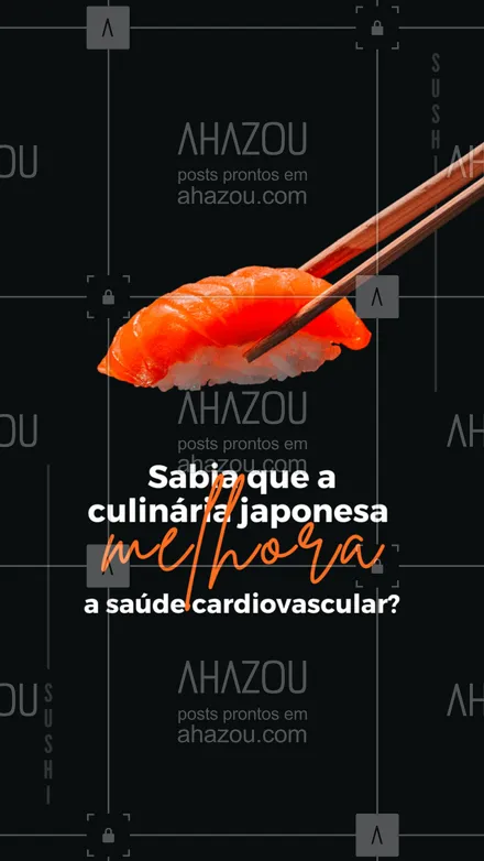 posts, legendas e frases de cozinha japonesa para whatsapp, instagram e facebook: Os peixes, por exemplo, são ricos em ômega 3 que é um tipo de acido essencial para manter nosso coração saudável e livre de doenças como derrame, AVC e infarto.#ahazoutaste #sushitime  #comidajaponesa  #sushilovers  #sushidelivery  #japa  #japanesefood 