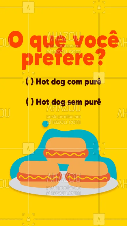 posts, legendas e frases de hot dog  para whatsapp, instagram e facebook: E então, o que você escolhe? Conta pra gente nos comentários!📢🌭 #enquete #hotdog #cachorroquente #ahazoutaste #hotdoglovers  #food 