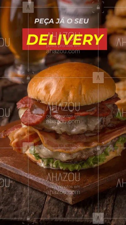 posts, legendas e frases de hamburguer para whatsapp, instagram e facebook: Mesmo com essa quarentena, aquela vontade de comer um hambúrguer nunca deixa de aparecer, não é mesmo? Por isso, nós levamos o lanche até você! Não perca mais tempo e peça já o seu burger e com uma entrega super rápida.

#BURGER #FOMEDELANCHE #DELIVERY #ENTREGA #AHAZOU