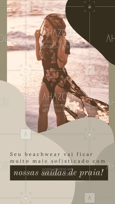 posts, legendas e frases de moda praia para whatsapp, instagram e facebook: Cortes fluidos e elegante para você ficar elegante até na praia! Confira nossas saídas de praia! #tendencia #moda #modapraia #AhazouFashion #praia #beach #fashion #canga #saidadepria  