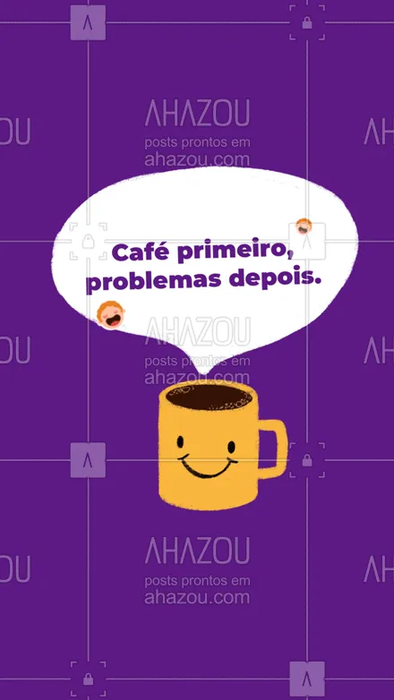 posts, legendas e frases de cafés para whatsapp, instagram e facebook:  Café ameniza qualquer problema. Então, priorize o café! #ahazoutaste  #cafeteria #café #barista #coffee