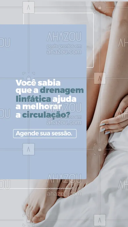 posts, legendas e frases de massoterapia para whatsapp, instagram e facebook: A má circulação está causando dores e atrapalhando o seu dia a dia? Então volte a ter sua qualidade de vida e bem-estar de volta. Entre em contato 📞 (inserir número) e agende já a sua sessão de drenagem linfática. #massagem #massoterapeuta #massoterapia #relax #AhazouSaude #cuidados #bemestar #saúde #drenagemlinfática