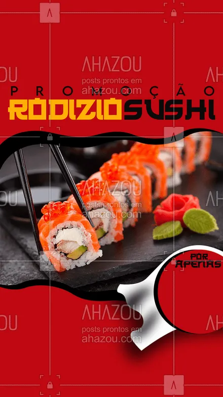 posts, legendas e frases de cozinha japonesa para whatsapp, instagram e facebook: Para os amantes da comida japonesa, se você ainda não experimentou o nosso rodizio, está perdendo melhor sushi da cidade! Venha conhecer! #comidajaponesa #ahazoufood #comida #sushi 